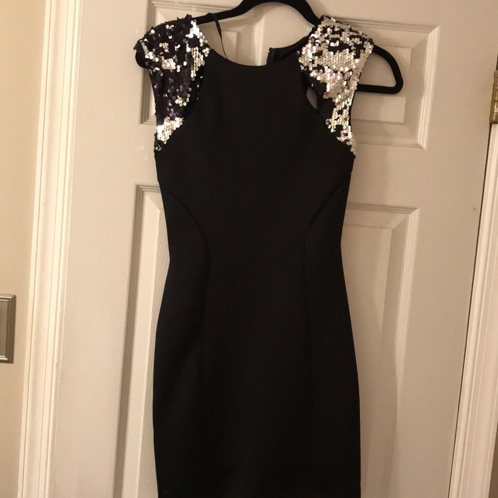 Black embellished cocktail dress